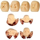 Poen 4 Pcs Human Face Stress Ball for Adults Funny Human Face Emotion Balls Fidget Sensory Toy Relief Toys Squeeze Ball Soft Stretchy Fidget Toys for Relieve(White)