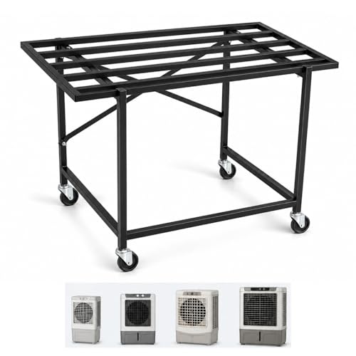 Image of ecofynd Heavy-Duty Metal Cooler Stand with 360 Rotating Wheels, Durable Rust-Resistant Frame, Easy Mobility, Ideal for Home, Office & Outdoor Use, Stable & Space-Saving Design (CLS001-BLK)