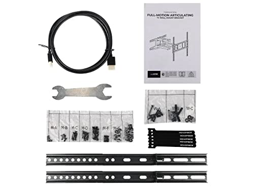 Monoprice Commercial Full Motion TV Wall Mount Bracket for 32" to 70" TVs up to 88lbs, Max VESA 400x400, Fits Curved Screens
