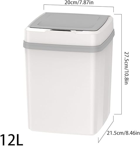Miniatura 7 de Cubo de basura inteligente de inducción de 12 litros con sensor inteligente con manual de usuario (idioma español no garantizado), cubo de basura