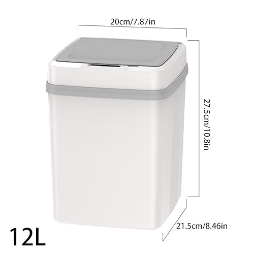 Miniatura 7 de Cubo de basura inteligente de inducción de 12 litros con sensor inteligente con manual de usuario (idioma español no garantizado), cubo de basura