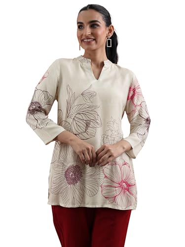 Image of Libas Printed Silk Blend Straight Kurti for Women Suit