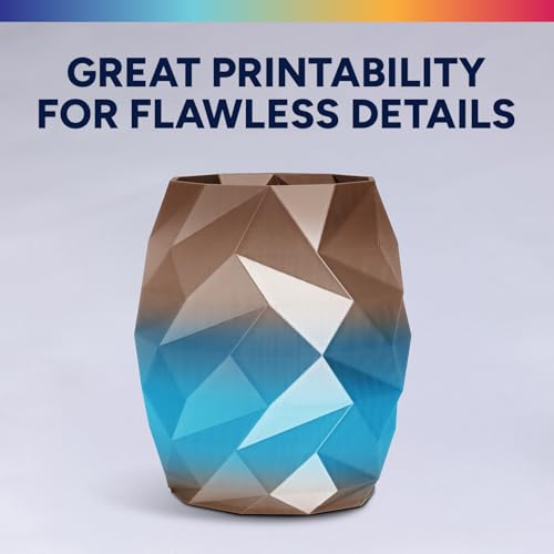 Image of OVERTURE Silk PLA Rainbow Filament 1.75mm, Bi-Color Shiny PLA Finish, Smooth & Glossy, 1kg Spool (2.2lbs), Ideal for Cosplay Jewelry & Home Decor (Silk Copper Shore)