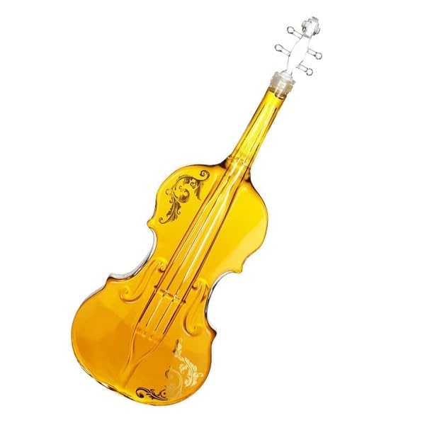 Image of Whiskey Decanter with Antique Crystal Clear (Violin Styling Glass Bottle)
