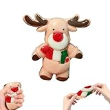 Reindeer Christmas Squishy Toy – Soft Stress Relief Fidget Sensory Toy for Kids & Girls, Cute Holiday Squishies, Stocking Stuffers, Party Favors, Birthday & Classroom Rewards