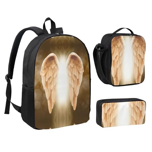 Sac à dos 3 pièces ailes d'ange en tissu léger et résistant Noir