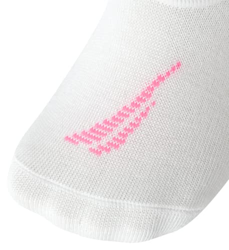 Nautica Women's No Show Stretchy Sport Liner Socks With Non Slip Grip (6 Pack), Size 4-10, All White #TOP4