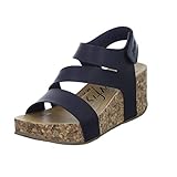 Klettverschluss Blowfish Malibu Damen LeeLee Keilsandale, Schwarz, 40.5 EU