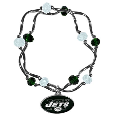 NFL Siskiyou Sports Womens New York Jets Crystal Bead Bracelet One Size Team Color
