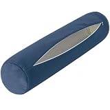 Federa Cuscino Cervicale Traspirante con Cerniera Nascosta, Copri Cuscino Cilindrico 40x15 18x60 20x60 20x80, for Camera da letto e Soggiorno(Blu,60x20cm)