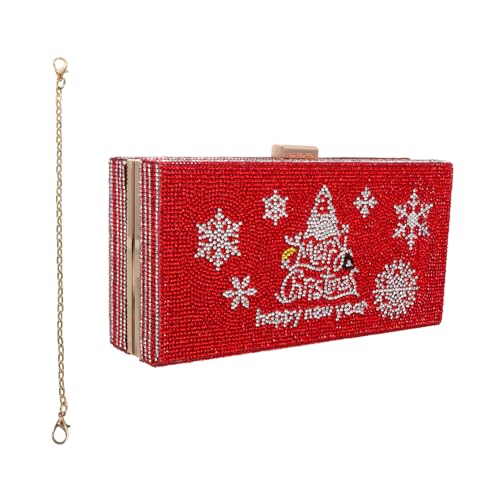 Pochette de fête rouge bandoulière et fermeture pression pour banquet