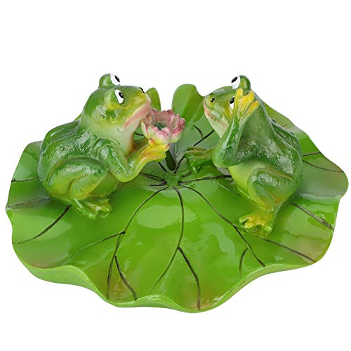 Fdit Artificial Floating Water Lotus Leaf Frog Animal Pond Fish Tank Decor New Year Gift