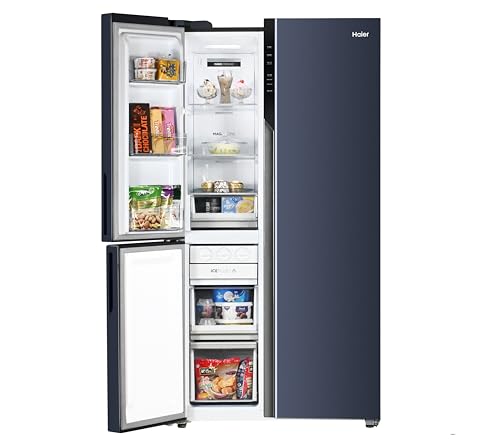 Image of Haier 598 L, 3 Star, 83% Convertible Fridge Space, Expert Inverter, Frost Free, Side by Side Refrigerator, (HRT-683GK-1, Graphite Black)