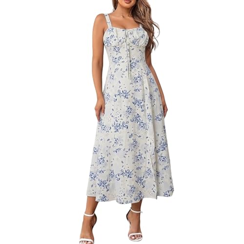 Robe d'été midi moulante et bohème à imprimé floral pour femme