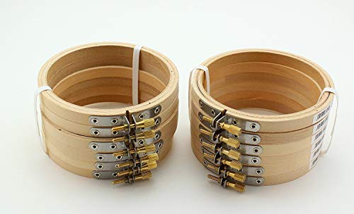 New - Darice 4 inch Round Wooden Embroidery Hoops - 12 Pieces