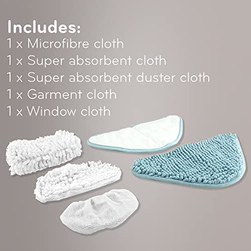 H2O HD Super Clean Kit Cleaning Bundle (5 Pack) - Compatible with H20 HD - Uses: Spot Cleaner, Grout Cleaner, Bathroom cleaner, Garment Steamer for Clothes, Clothes Steamer Handheld, Car Steam Cleaner