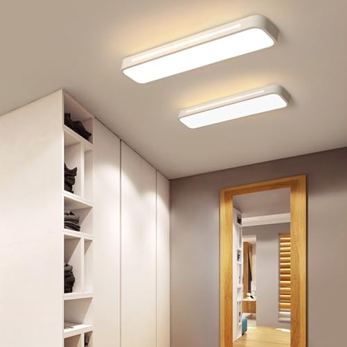 Plafonnier LED moderne rectangulaire de 48cm dimmable avec télécommande blanc pour salon - 6