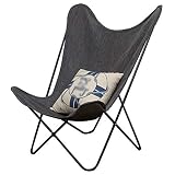 Liegestuhl Klappstuhl, Liege | Gartenstuhl | grau | tragbarer Campingstuhl | Siesta Stuhl | Schwerelosigkeitsstuhl | Tragfähigkeit: 100kg | Schmetterlingsstuhl