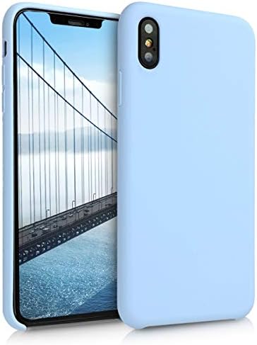 kwmobile TPU Silicone Case Compatible with Apple iPhone Xs Max - Case Slim Phone Cover with Soft Finish - Light Blue