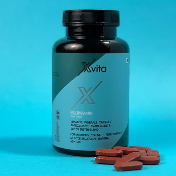 Xvita multivitamin (60tabs) with Ashwagandha & omega. This multivitamin is for men & women, energy blend, stress buster blend, immunity blend with clinically searched ingredients & herbal extracts Xvita multivitamin (60tabs) with Ashwagandha & omega. This multivitamin is for men & women, energy blend, stress buster blend, immunity blend with clinically searched ingredients & herbal extracts