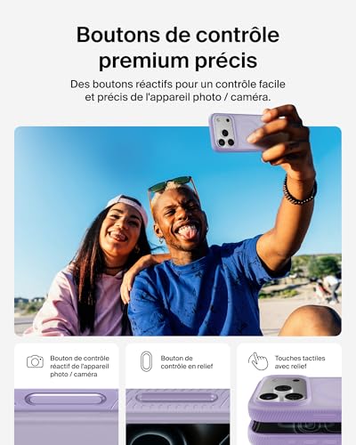 Belkin SheerForce Grip Coque iPhone 17 Pro Coque de Protection Compatible MagSafe Design Fin Protection avec Rainures Antidérapantes Magnétique et Anti Impacts - vue 6