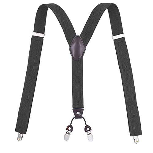 Bretelles X 3.5cm élastiques haut de gamme avec pinces en acier pour pantalon homme et femme