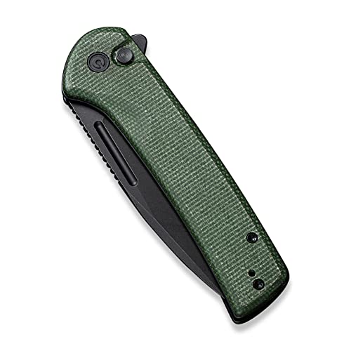 Civivi Pocket Knife For Edc, Conspirator Button Lock Folding Knife 3.48" Nitro-V Blade, Green Micarta Handle C21006-2 #TOP3