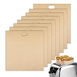 Toastie Bags for Toaster Reusable – 8 Pack Non-Stick Washable Sandwich Toaster Bags – Large Size Bread & Pizza Toastie Bag – Heat Resistant Toasted Sandwich Bag for Grill, Microwave & Oven (17x19cm)