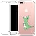 Produktbild blossom01 iPhone 7 Plus / 8 Plus Hülle mit Hartglas Displayschutz, Cute Funny Kreative Cartoon Transparent Silikon Bumper für iPhone 7 Plus 2016/8 Plus 2017 - Grünes Krokodil