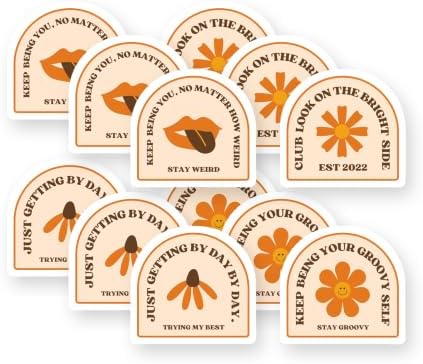 Groovy Positive Affirmation Quote Pack Vinyl Stickers 3 Pack 3 Inch image 5