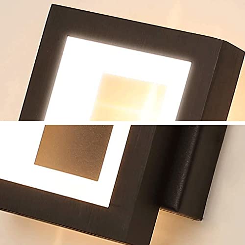 Luces de pared LED modernas tipo aplique de pared de metal rectangular con pantalla acrílica 16W 6