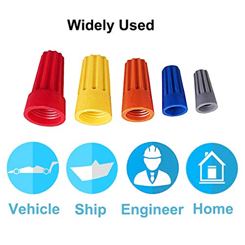 220Pcs Wire Nuts Assortment - Muhize Electrical Wire Connectors Screw Terminals 22-10 AWG with Spring Insert Twist Nuts Caps Connection Set for Automotive Truck Trailer