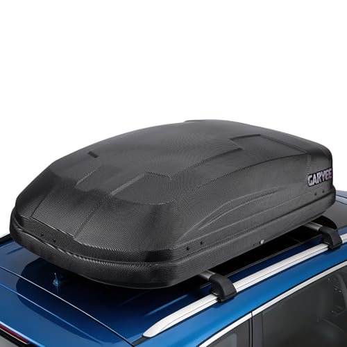 Garvee Rooftop Cargo Box Carrier, Dual-Side Opening Roof Mount Travel Luggage Storage Capacity, 135Lbs Weight Capacity with Secure Straps&Keys, Vehicl