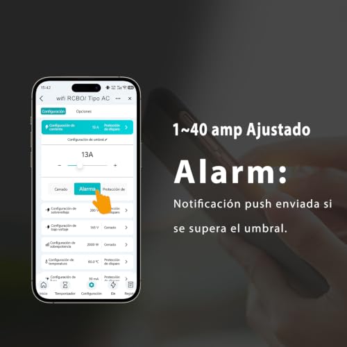 Miniatura 8 de Tongou Interruptor Diferencial Superinmunizado Wifi Tuya App Auto Rearmable Disyuntor 1p N Rearme Automatico Con Sobrecorriente Y Fugas 1-40 A, 30-100 Ma Ajustable Clase Ac 6ka Carril Din Rcbo