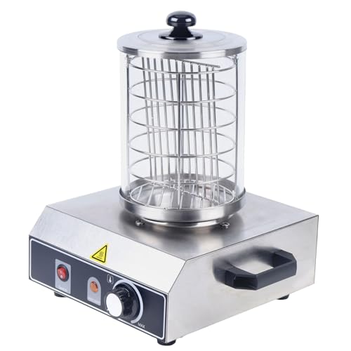 Hot Dog Maker Bockwurstwärmer 350W Elektrischer Hot Dog Dampfer Würstchenwärmer Einstellbarer Temperatur 30-85 für Fast-Food-Ketten Convenience-Stores Cafés