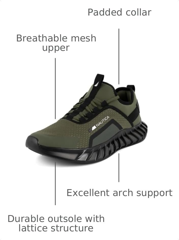 Image of Nautica Men's Casual Fashion Sneakers - Lightweight Lace-Up Athletic Walking Shoes for Gym & Tennis, Comfortable