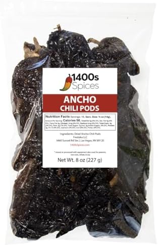 8oz Ancho Chili Dried Peppers, Whole Mexican Peppers, Dry Chile Ancho