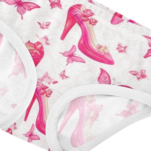 Fancy Toddler Underwear Floral 2t Cotton Panties for Girl Pink High Heeled Shoes Butterflies Kids Briefs Undies4
