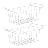 Tonysa 2 Cubos Organizadores para Congelador, Cestas de Almacenamiento para Cestas de Refrigerador, Cestas de Alambre de Metal con Asas para Congelador Vertical (49,5x24,5x20