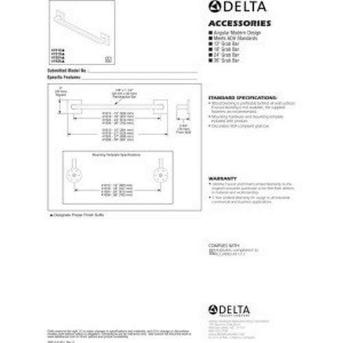 Delta Faucet 41924-Ss Angular Modern Grab Bar With Concealed Mounting, 24-Inch, Stainless #TOP1
