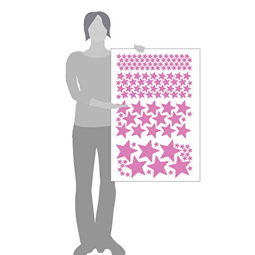 The Decal Guru Vinyl Star Wall Decal Stickers For Home Wall Decor Night Sky Removable Graphic Transfers For Nursery Or Kids Room, 48" X 55", Bubble Gum #TOP4