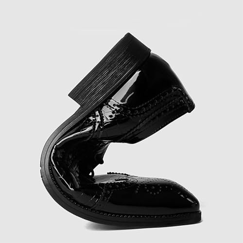 Men's Stitching Leather Lace-Up Dress Oxford Shoes Business Party Formal Shoes Comfortable Anti-Slip Pointed Toe Causal Shoes4