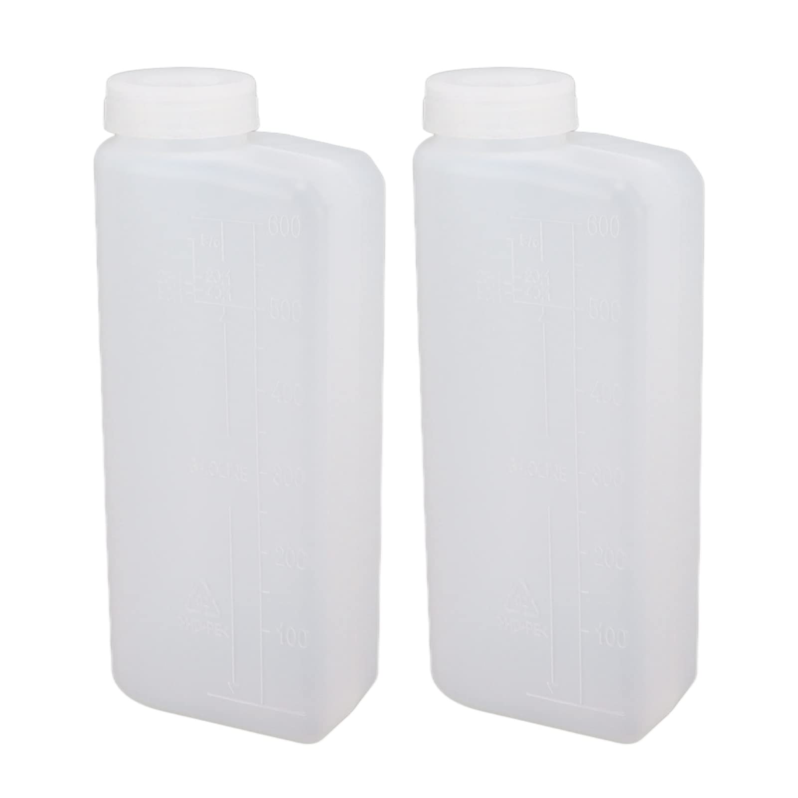 Jeanoko 2PCS 600ML 2 Stroke Oil Petrol Fuel Mix Bottle, Oil Mixing Bottle Container Mixing Bottle for Chainsaw Ironing Machine Use,Fuel Oil Mixing Bottle