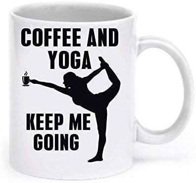 Yoga keep me going Coffee Mug Novelty Ceramic Cup 11 oz Funny Mugs for Women Christmas Gifts