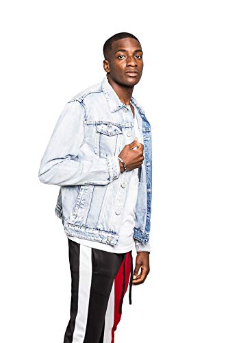 VICTORIOUS Men's Non-Distressed Essential Denim Jean Jacket DK148 - Light Indigo - 3X-Large - H14E