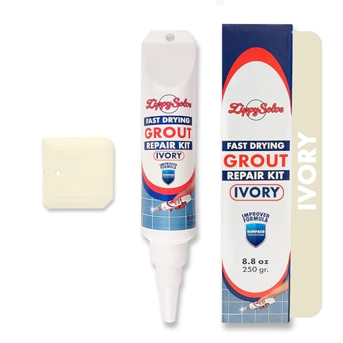 Image of Tile Grout, Repair Kit, Restore & Renew Tile Joints Line, Fast Drying Tile Grout Paint Squeeze Tube for Bathroom Shower Kitchen Floor, Waterproof (8.8 oz, Ivory)