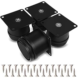 Somier Elevable Ikea Fousenuk 4 Piezas Patas para Muebles Regulables, Mesitas de Noche, Escritorio, Baño, Cocina Gabinete Negras, Altura Ajustable de 0-15 mm, Vienen con Tornillos Acero Inoxidable