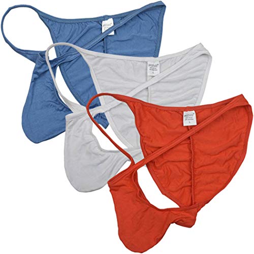 OROCOJUCO Men's Modal Cheeky Briefs Brazilain Bikini Underwear Ruched Back Skimpy Swimwear