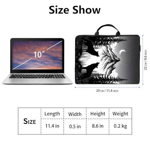 Bolso para laptop de 10 pulgadas con diseño Wolf Mountains miniatura 2