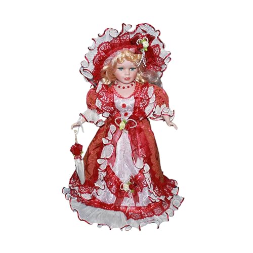 Figurines miniatures en porcelaine rouge de 40 cm pour maison de poupée - 4
